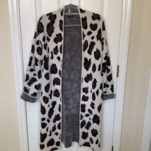 Kayla’s Armoire open front Long Sleeve Animal Print cardigan Sweater Coat
